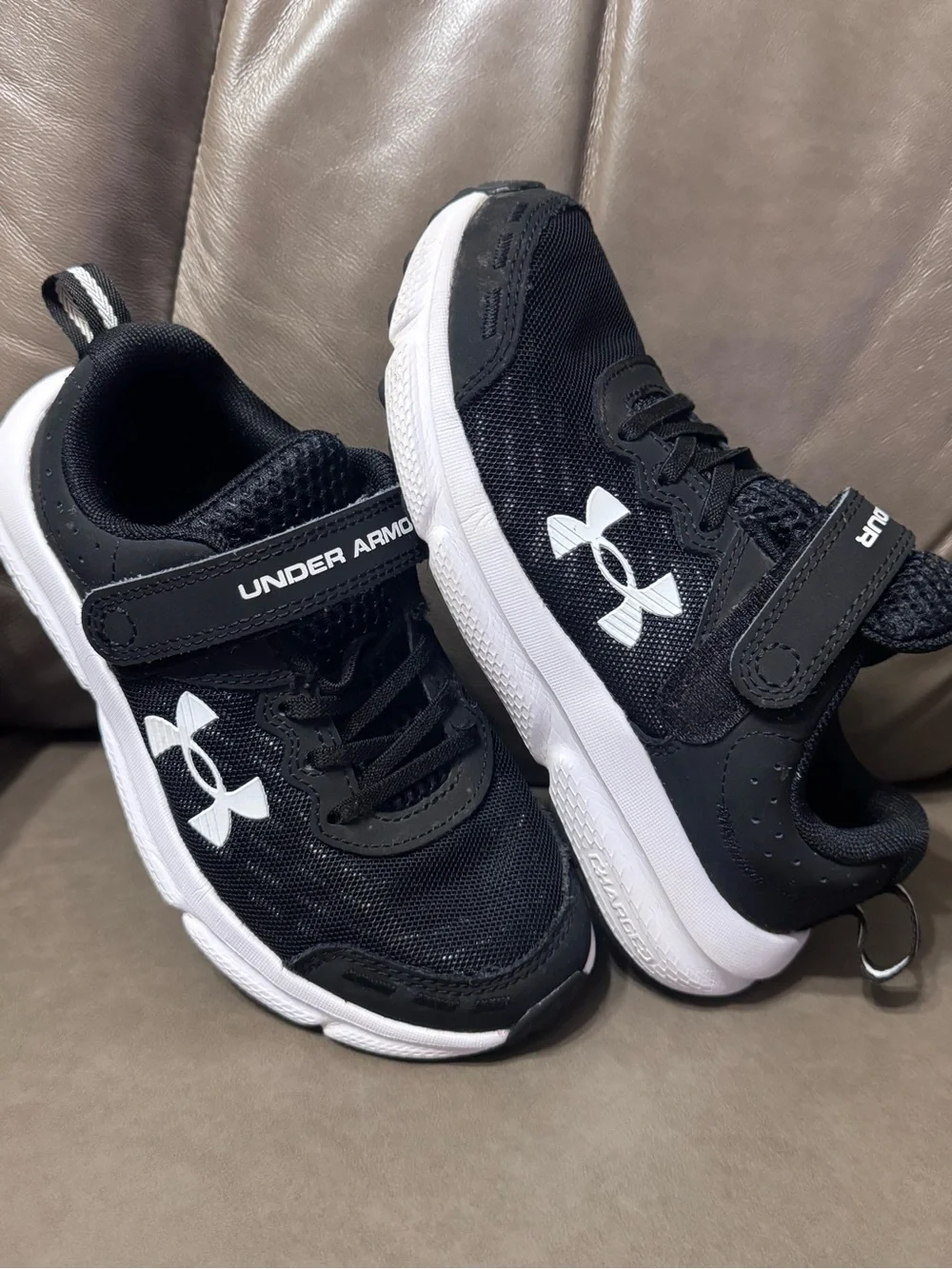 Under Armour Kids Black and White Athletic Sneakers